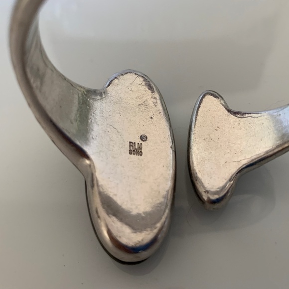 RLM Soho Robert Lee Morris Abalone Shell Hinged Cuff Bracelet - Picture 2 of 6